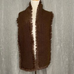 Tanner fur trimmed scarf